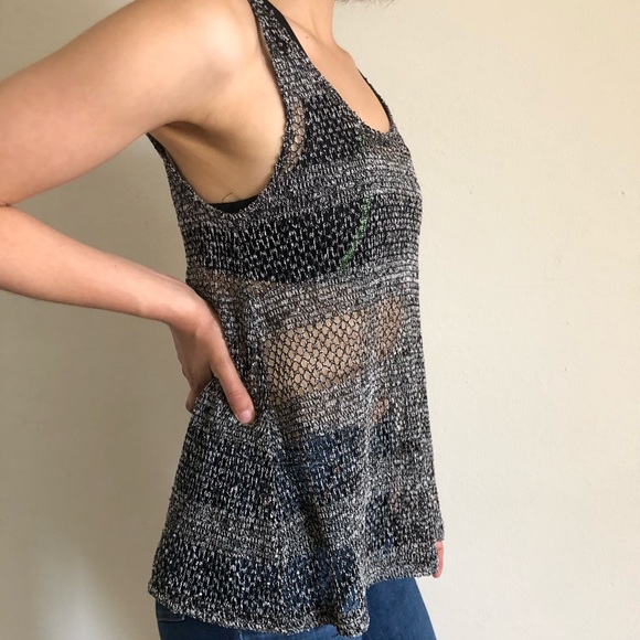 Cotton On black marbled knitted tank - Picture 1 of 3
